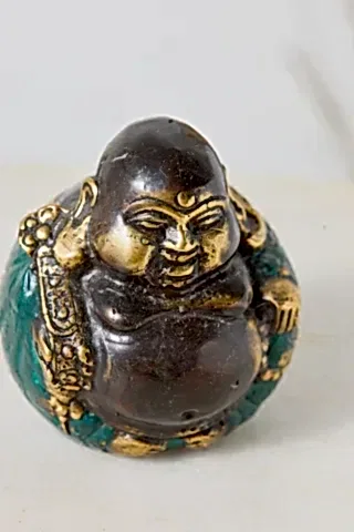 Buddha Happy Black Round