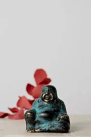 Fat Happy Blue Round Buddha