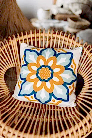 Folk Blue Cushion