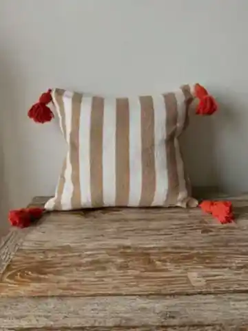 Moroccan Brown Pillow with Tassels